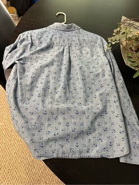 J. Crew Light Blue Anchor-Print Button-Down Shirt